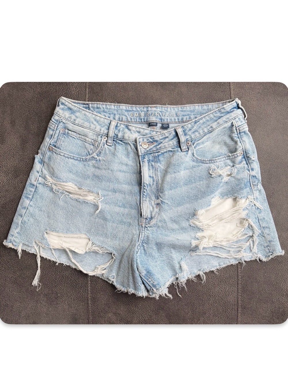 American Eagle Strigid Denim Mom Short - 14